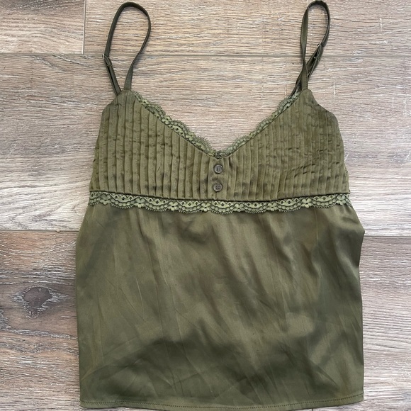 Edikted Tops - Edikted Olive Camisole with Lace Detail EUC size M